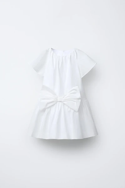 POPLIN DRESS WITH BOW