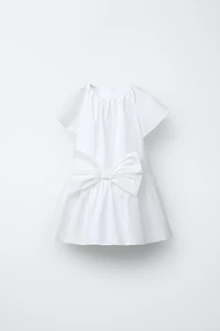 POPLIN DRESS WITH BOW