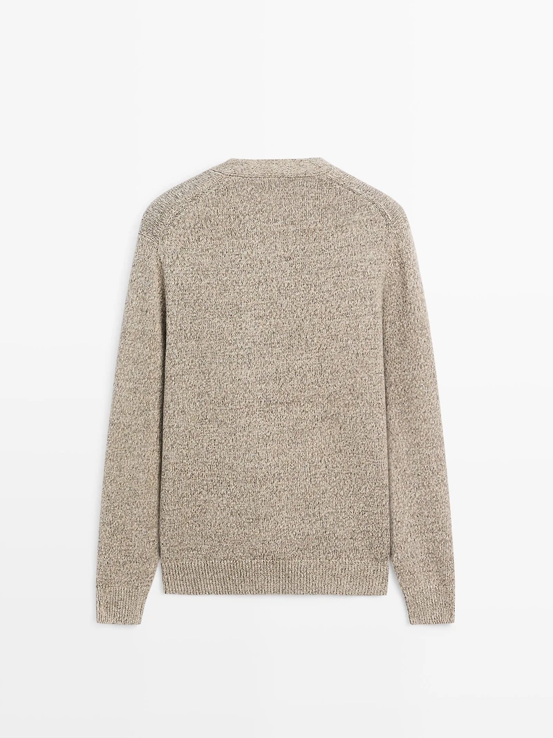 Cotton knit cardigan with buttons