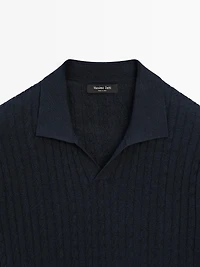 Polo en maille tressée