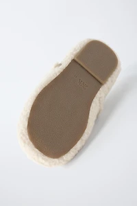 FAUX SHEARLING BALLET FLATS