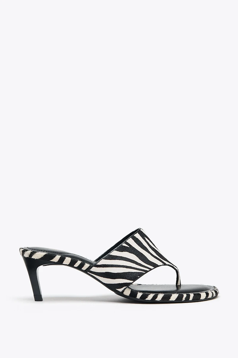 ANIMAL PRINT LEATHER SANDALS