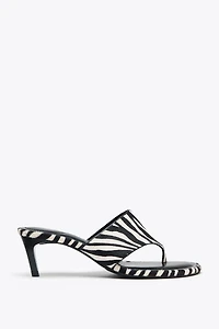 ANIMAL PRINT LEATHER SANDALS