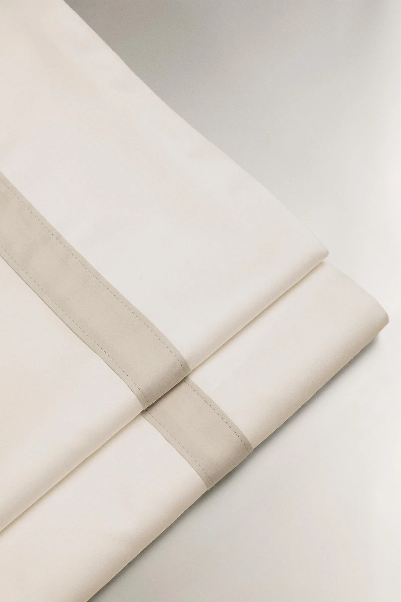 SATEEN FLAT SHEET WITH BORDER (300 THREAD COUNT)