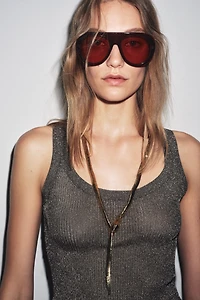 METALLIC THREAD KNIT TOP