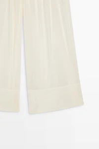 Semi-sheer flowing wide-leg pants