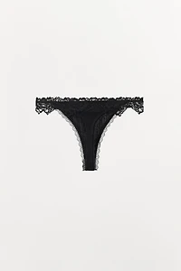 POINTELLE LACE THONG