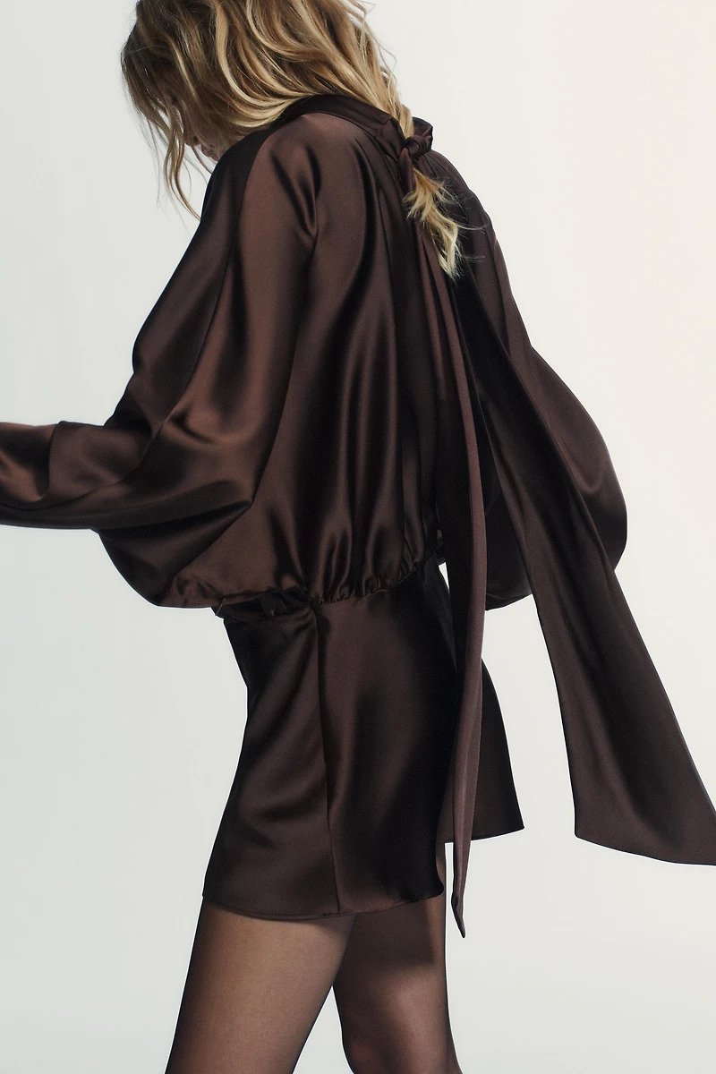 SATIN EFFECT SCARF DRESS