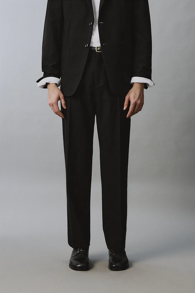 PANTALON DE COSTUME STRUCTURÉ 100% LAINE