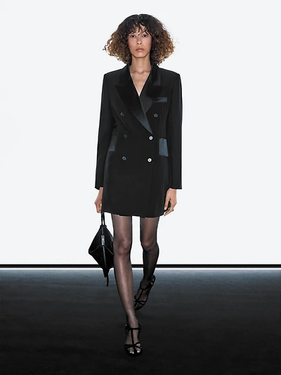 Blazer-style dress with satin detail