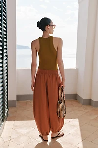 ELASTIC WAIST BALLOON PANTS