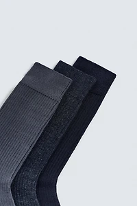 3-PACK RIBBED SOCKS