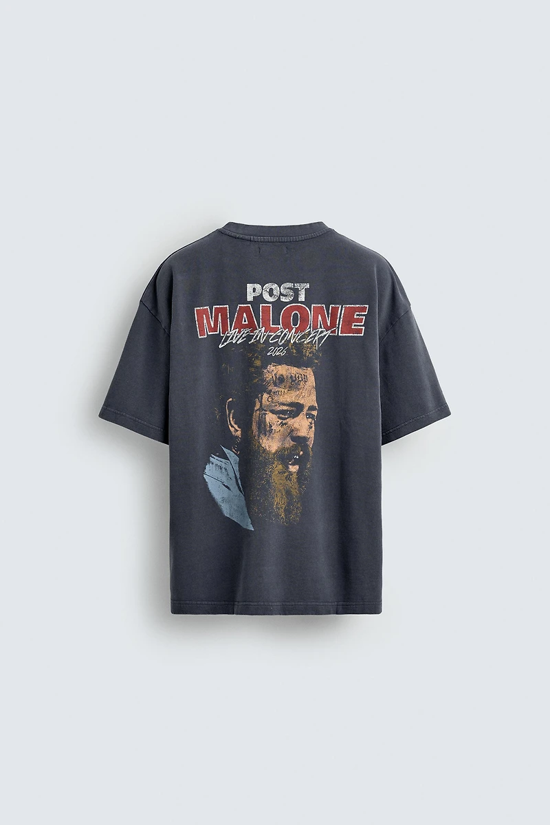 WASHED SWEATSHIRT WITH POST MALONE™ GRAPHICS