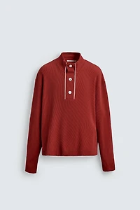 CONTRAST TEXTURED POLO SHIRT