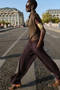 WIDE LEG SEAM PANTS