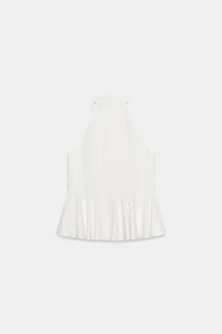 HALTER PEPLUM SHIRT