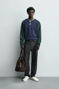 SWEAT COL ROND COLOR BLOCK