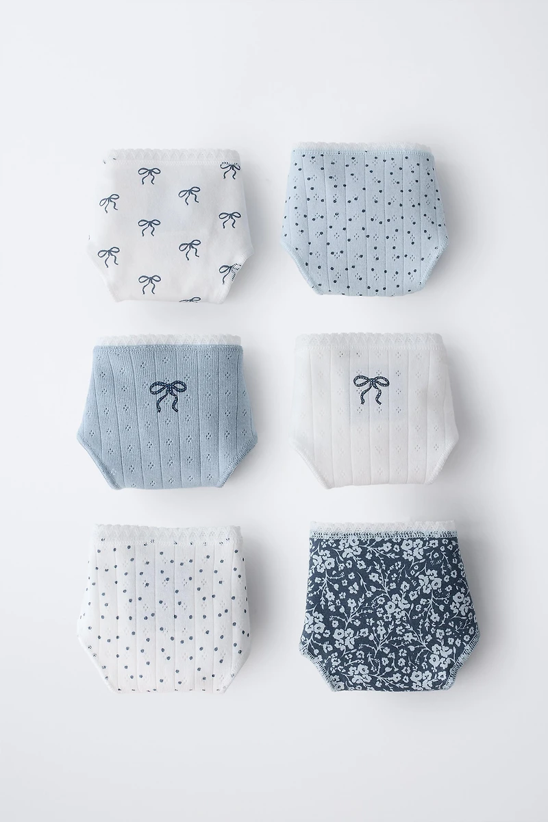 AGES 6-14 / SIX-PACK OF BOW UNDERWEAR