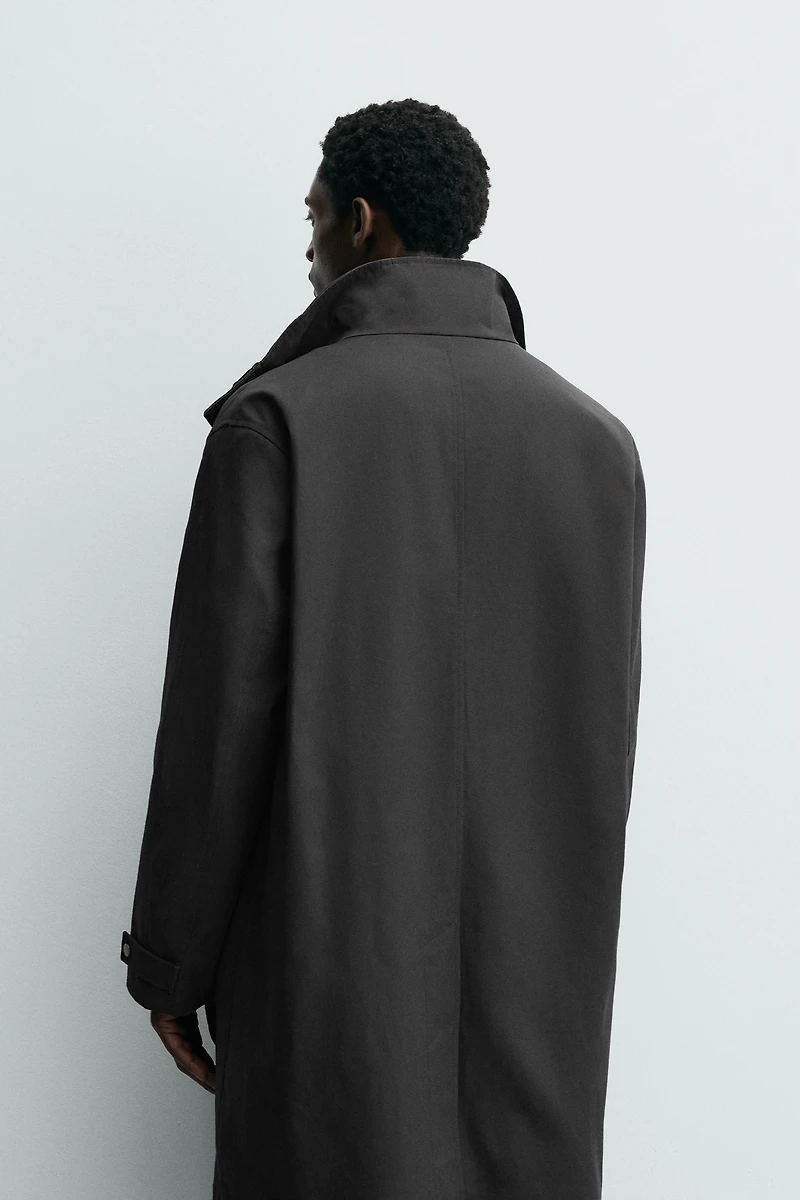 WAXED FINISH TRENCH COAT