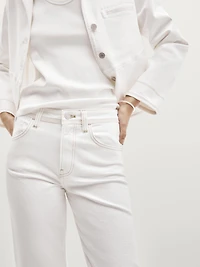 Denim jacket with contrast seam