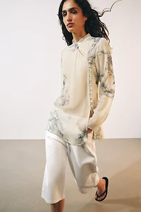 ZW COLLECTION PRINTED BUTTON-UP SHIRT