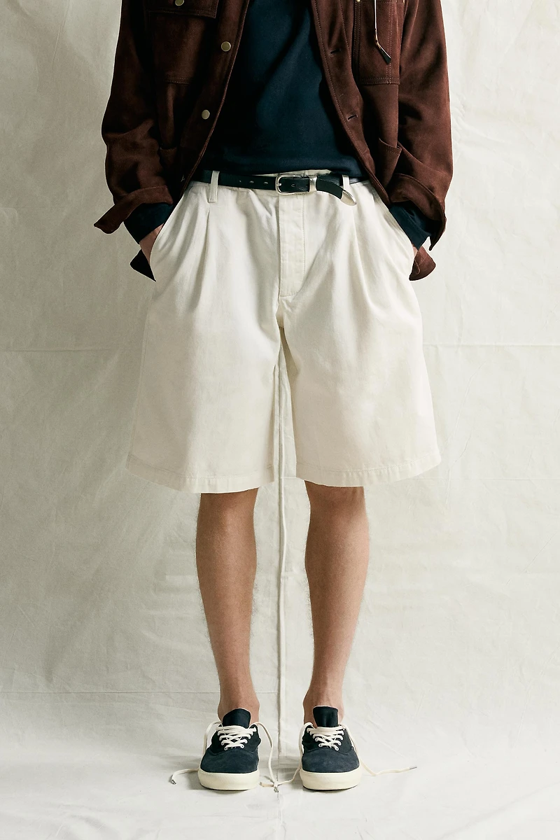 RELAXED-FIT PLEATED BERMUDA SHORTS