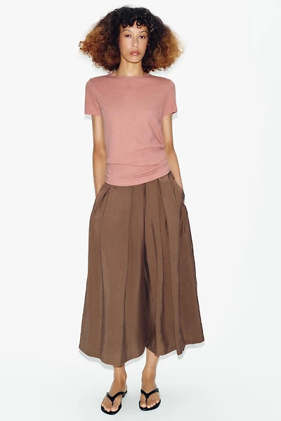 LINEN BLEND SHORT SLEEVE T-SHIRT