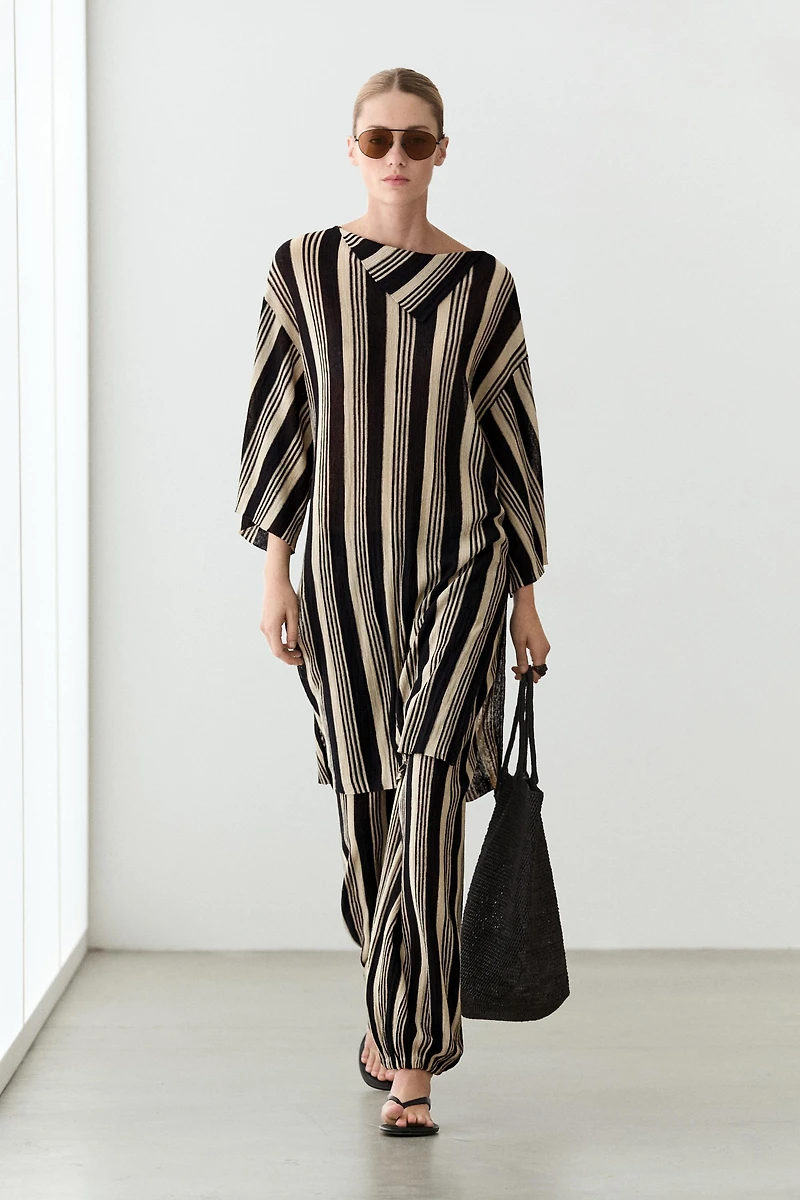 Striped sarouel co-ord pants
