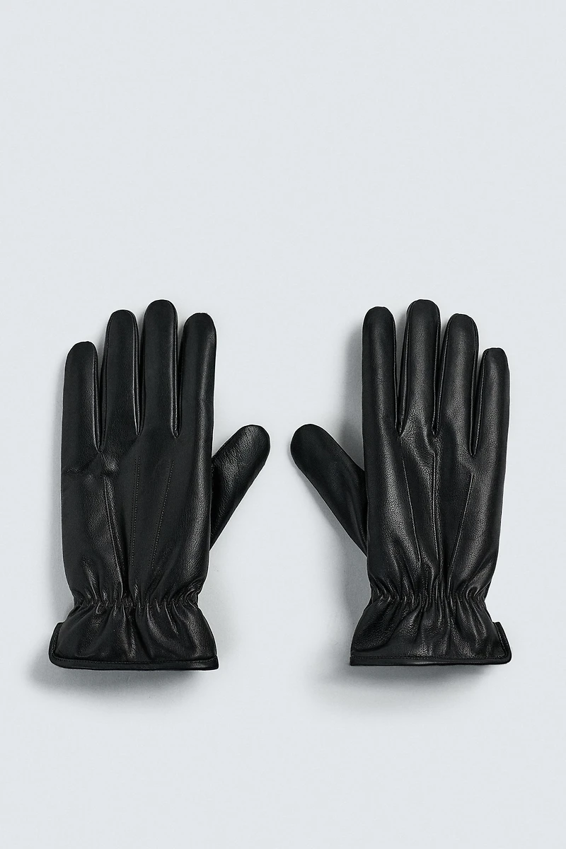 GANTS EN CUIR EFFET MOUTON