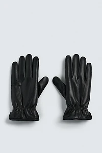 GANTS EN CUIR EFFET MOUTON