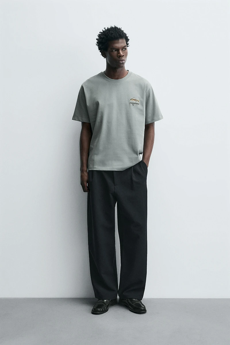 T-SHIRT BRODÉ POISSON