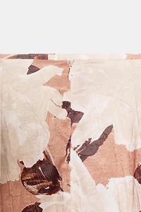 FLORAL PRINT SATIN EFFECT MIDI SKIRT