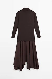 Robe laine maille bi-matière