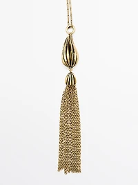 Pendentif long cacao houppe