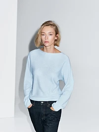 Pull en maille à col bateau