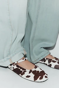 PRINTED LEATHER BALLET FLATS