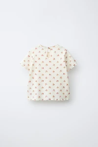 FLORAL WAFFLE KNIT T-SHIRT