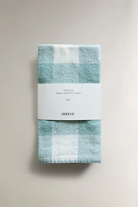 SERVIETTES DE TABLE COTON CARREAUX (LOT DE 2)
