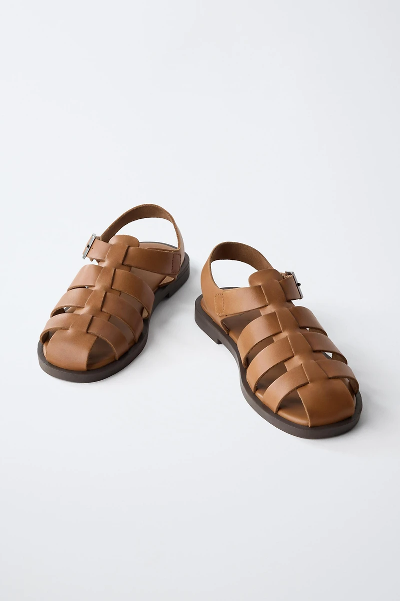 SANDALES STYLE PLAGE EN CUIR