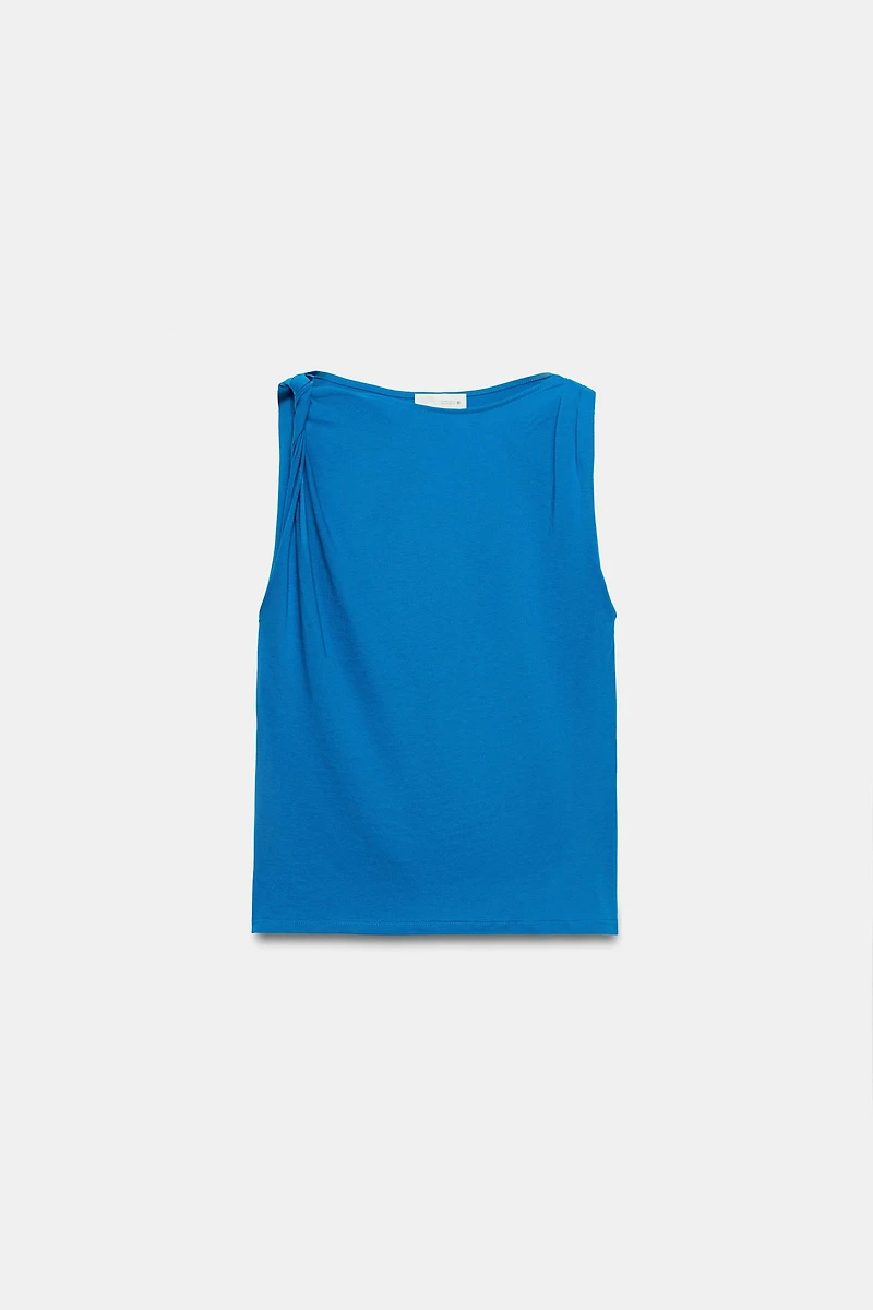 DRAPED SLEEVELESS TOP