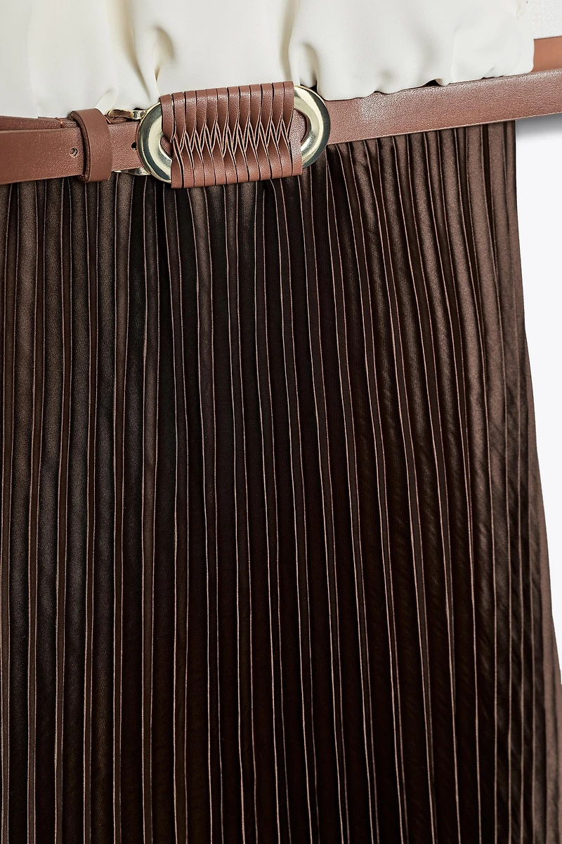 ROBE MIDI COMBINÉE PLISSÉE