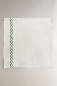 SET OF COTTON NAPKINS WITH MULTICOLORED BORDERS (SET OF 2)