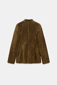100% SUEDE LEATHER FITTED JACKET