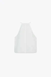 HALTER TOP WITH CROCHET DETAIL