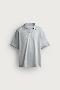 100% LINEN RELAXED FIT POLO SHIRT