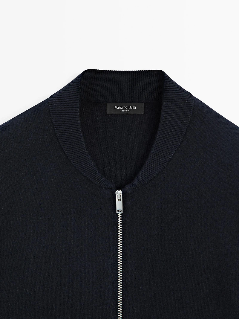 Cardigan style bomber