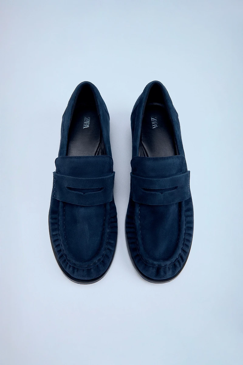 MOCASSIN FRONCÉ EN DAIM