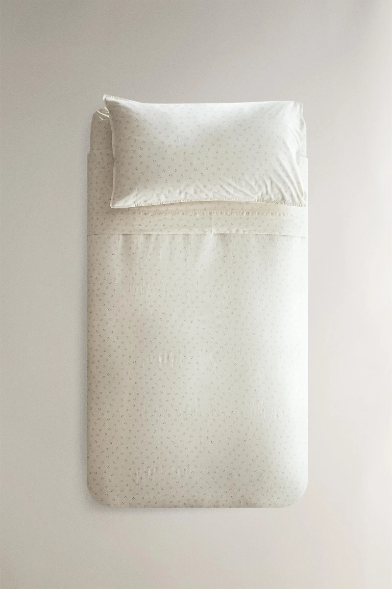 CHILDREN'S COTTON DUVET COVER WITH MINI FLOWER DESIGN