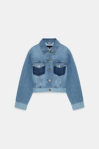 Z1975 CONTRASTING SHORT DENIM JACKET