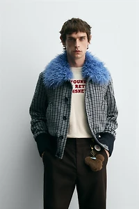 CONTRAST CHECK BOMBER JACKET HARRY LAMBERT FOR ZARA X DISNEY